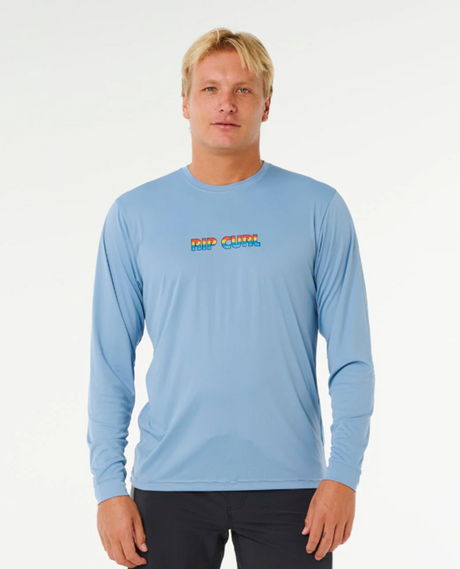 Rip Curl Icons Surflite UPF Rashguard SS Faded Denim M