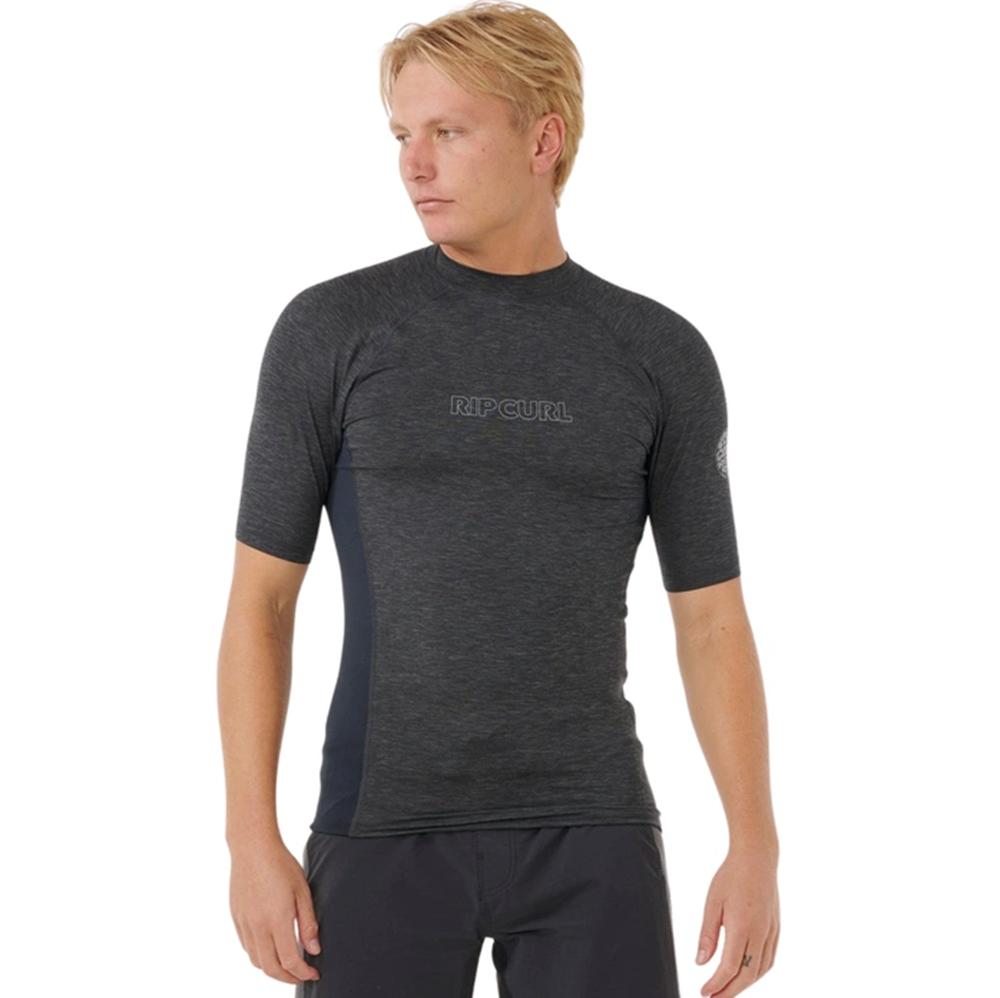 Rip Curl Down Patrol UPF Performance Rashguard SS Black Marle M