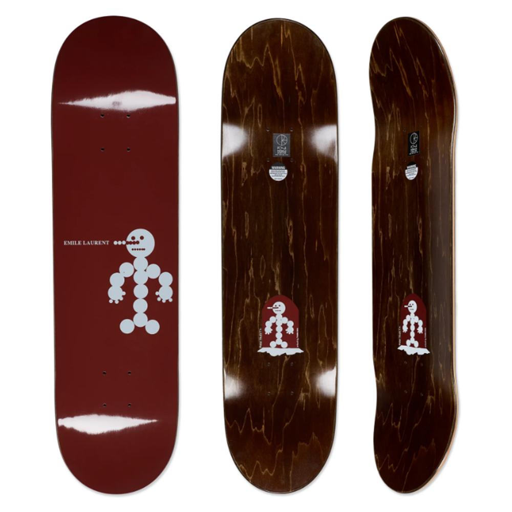 Polar Laurent Snowman Skateboard Deck Wine 8.125x14WB
