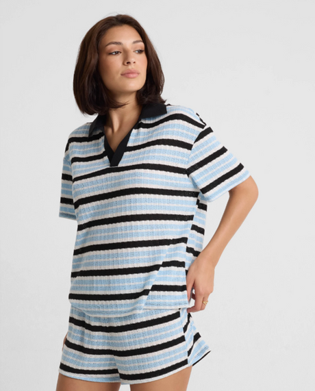 Volcom Coco Ho Rugby Top Womens Blue Wave L