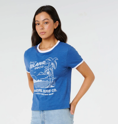 Rip Curl Island Time Slub Tshirt Vintage Navy M