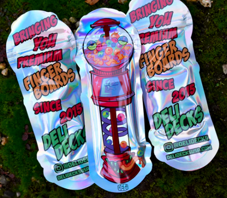 Delidecks Invasion Wood Fingerboard Deck Pink Blue 33 x 96