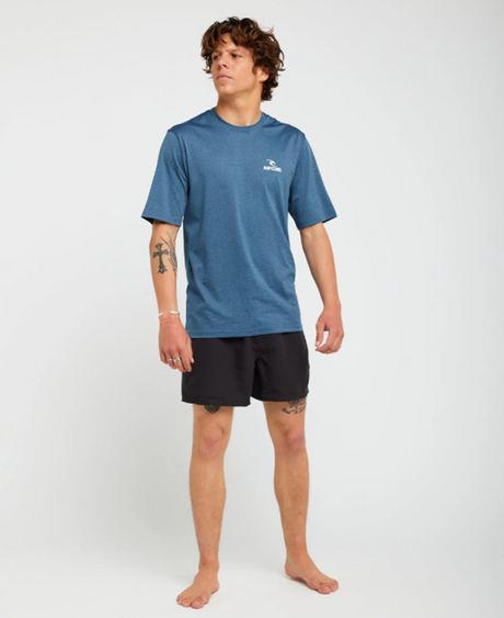 Rip Curl SS Stack UPF Tshirt Mens Navy Marle L