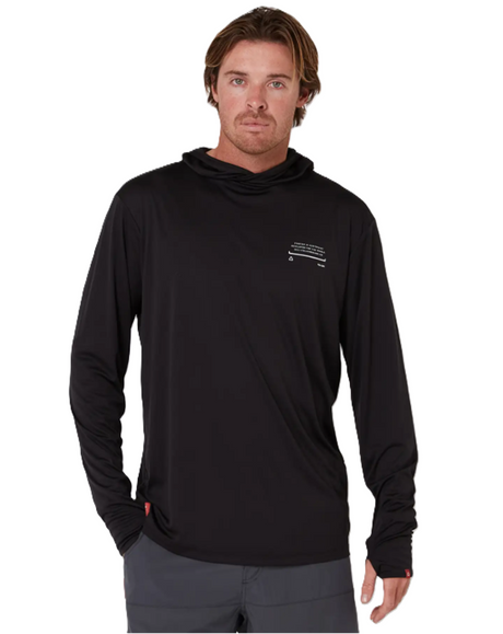 Follow Sun Hood Longsleeve Tee UPF Black L