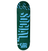 Social Hit Stix Skateboard Deck Green Blue 8.25 -K