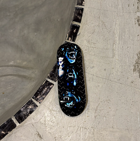 RYSE Where My Dogs At Fingerboard Deck Black Blue 34mm OG Midgard
