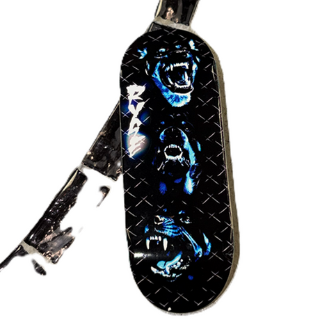 RYSE Where My Dogs At Fingerboard Deck Black Blue 34mm OG Midgard