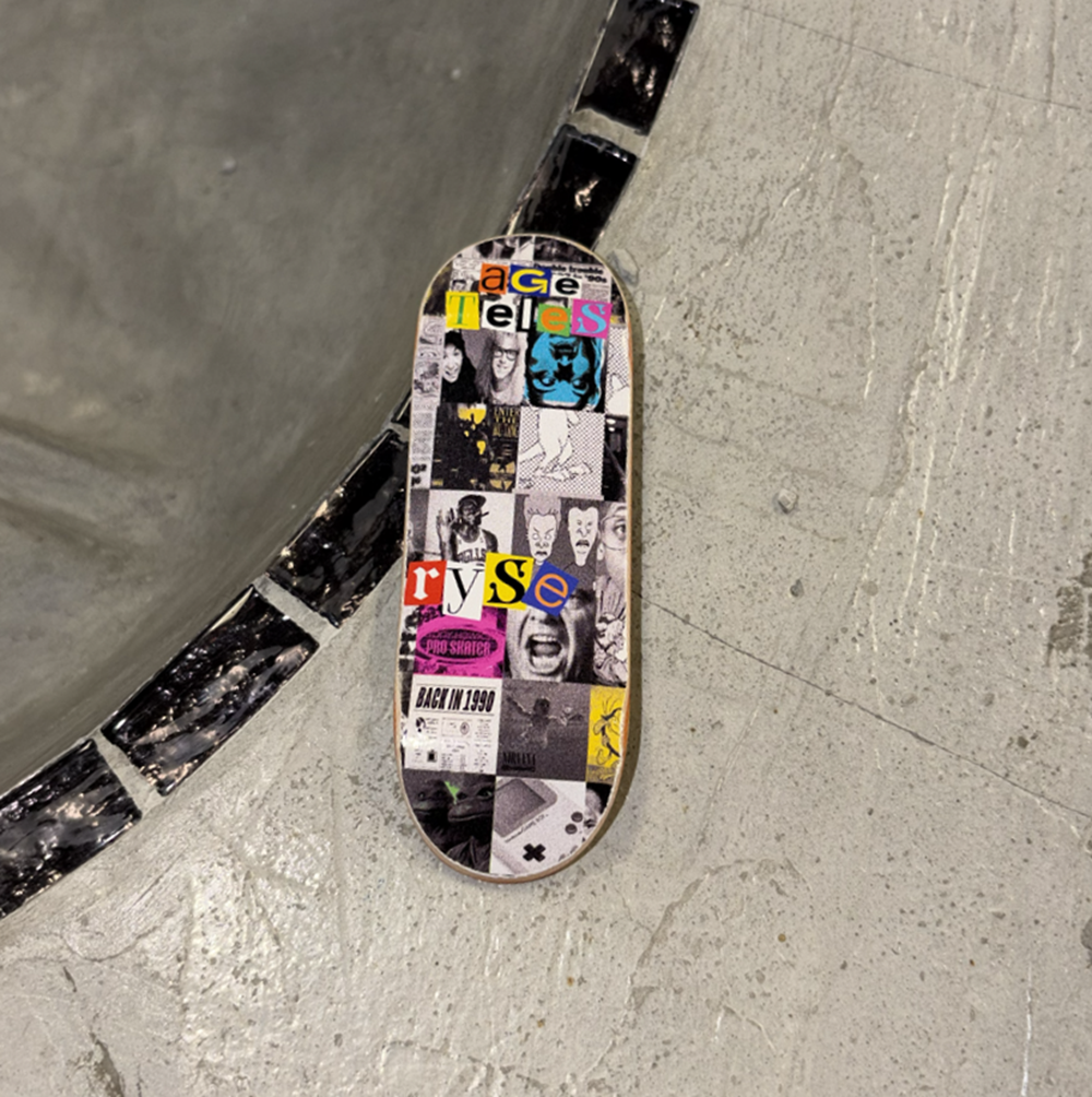 RYSE Age 90s Baby Pro Fingerboard Deck Black White 32mm OG Midgard