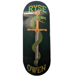 RYSE Owen Pro Sword Snake Fingerboard Deck Green Yellow 34mm OG Kona