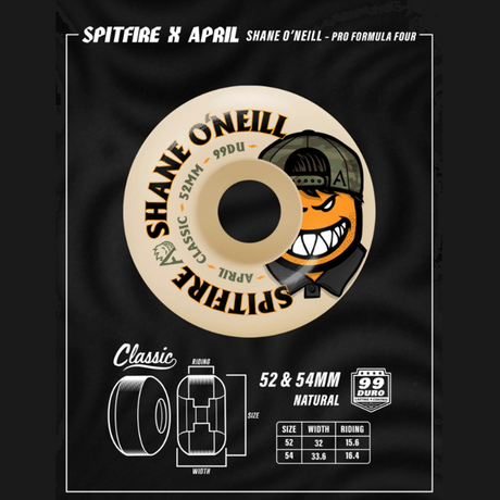 Spitfire x April Shane Clsc Wheels Set Natural 52/99d