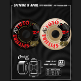 Spitfire x April Yuto Con Full Wheels Set White Red 54/99d