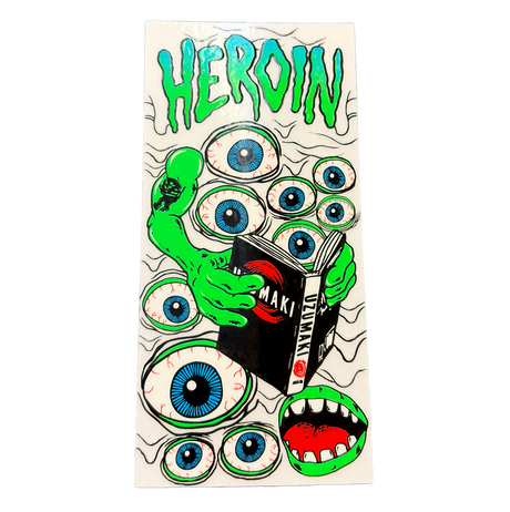 Heroin Mutate or Die Uzumaki Sticker White Green 5.5in