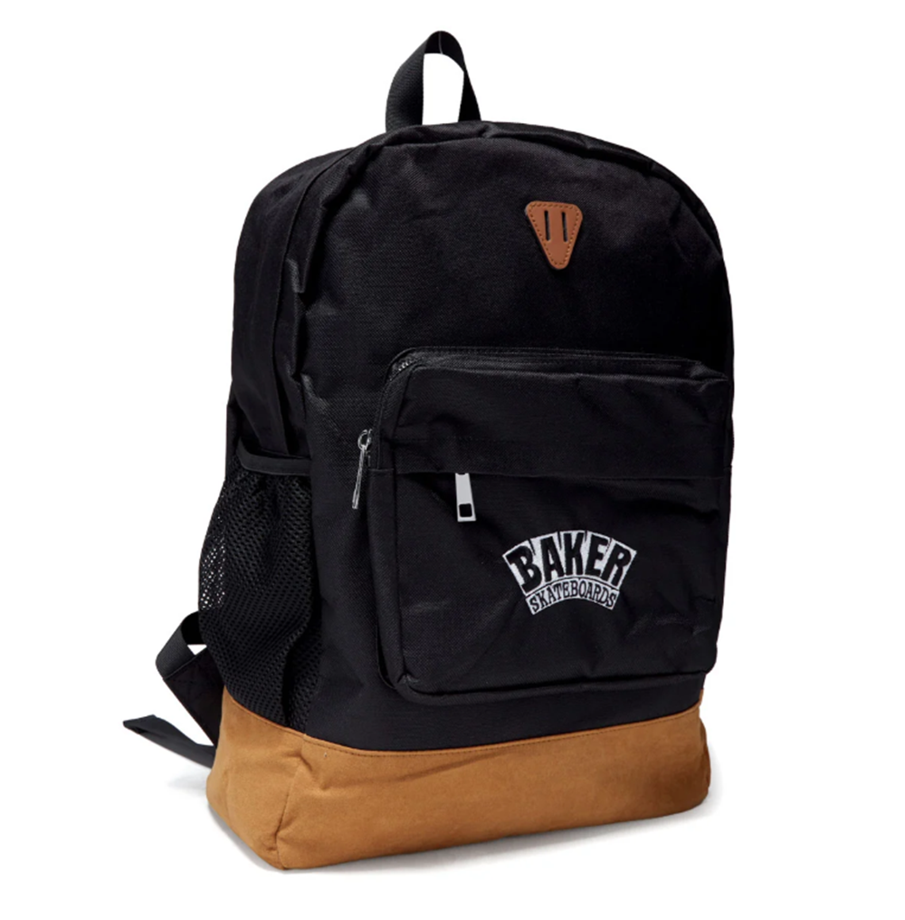 Baker Brand Logo Backpack Black Tan