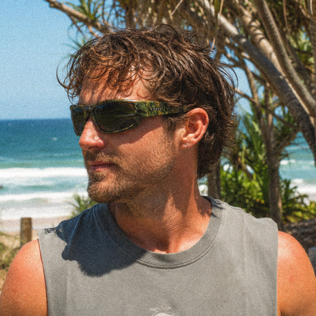 Carve Moray Sunglasses Matte Camo Green Grey Polarized