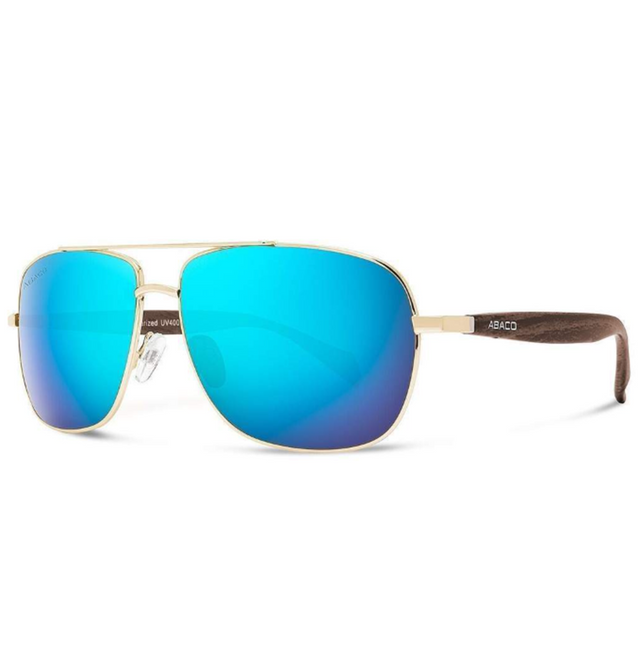 Abaco Austin Polarized Sunglasses Gold Ocean Mirror
