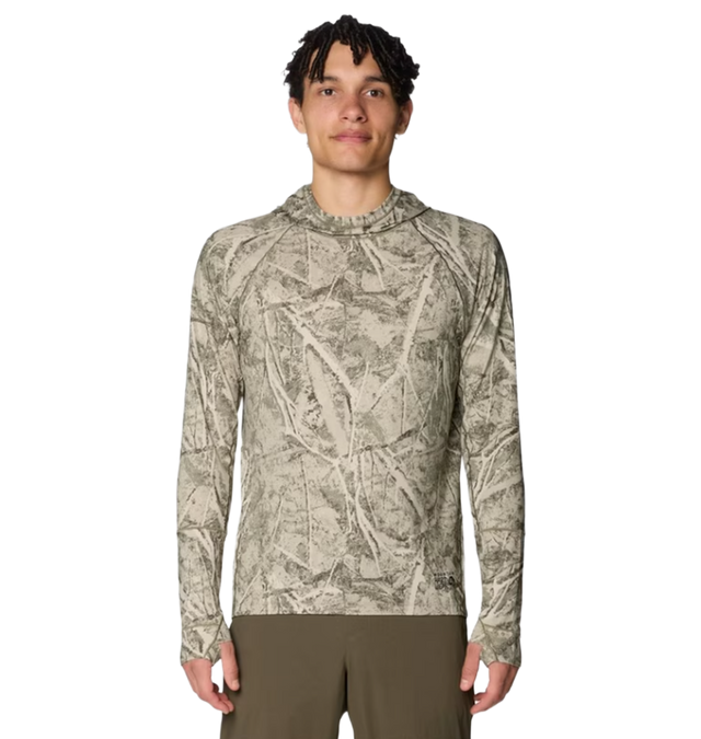 Mountain Hardwear Butter Up Longsleeve UPF Hoodie Mens Stone Camo