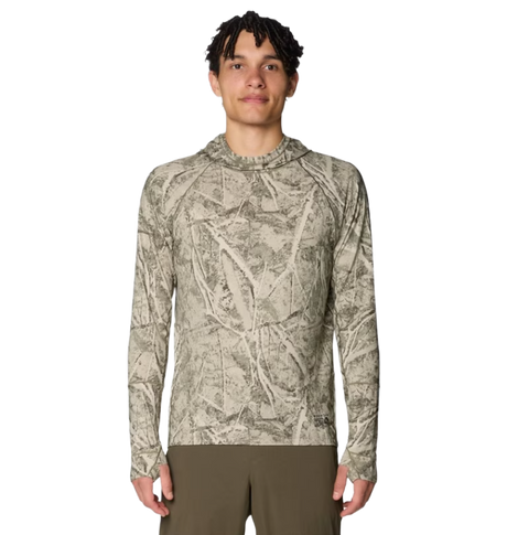 Mountain Hardwear Butter Up Longsleeve UPF Hoodie Mens Stone Camo M