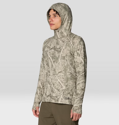Mountain Hardwear Butter Up Longsleeve UPF Hoodie Mens Stone Camo