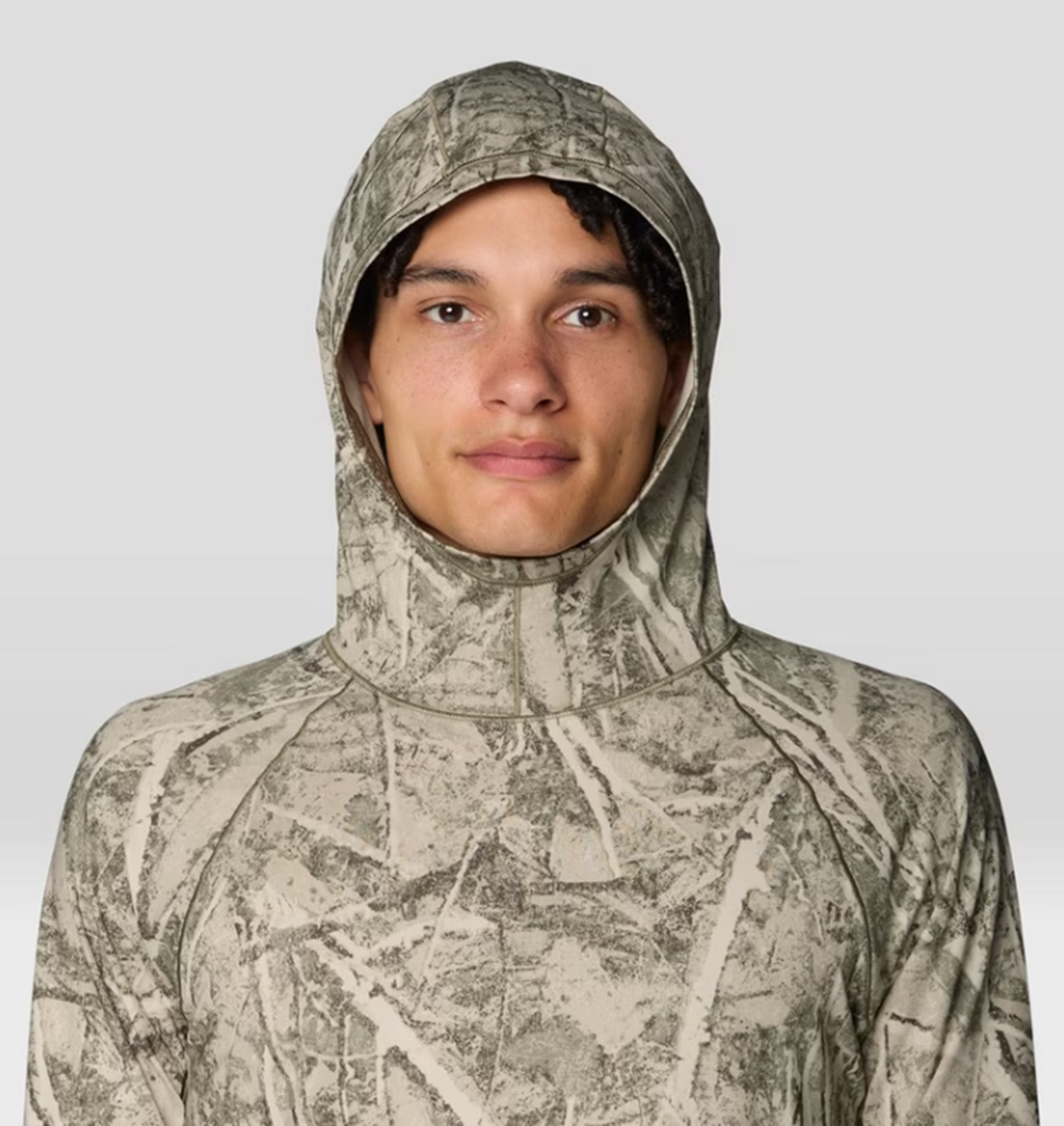 Mountain Hardwear Butter Up Longsleeve UPF Hoodie Mens Stone Camo
