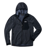 Mountain Hardwear Polartec Power Grid Zip Hood Mens Blue Slate Heather XL