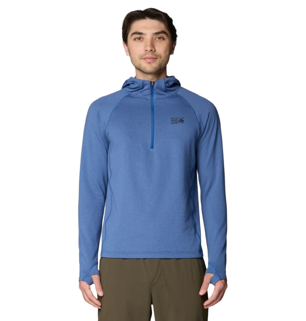 Mountain Hardwear Crater Lake Heavy Half Zip Hood Mens Blue