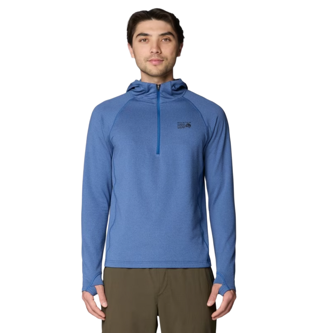 Mountain Hardwear Crater Lake Heavy Half Zip Hood Mens Blue
