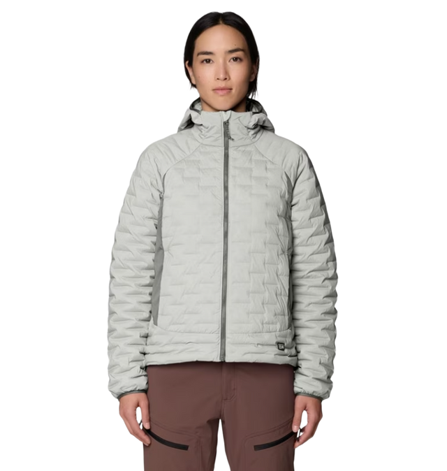 Mountain Hardwear Stretchdown Light Hooded Jacket Womens Gamma Grey