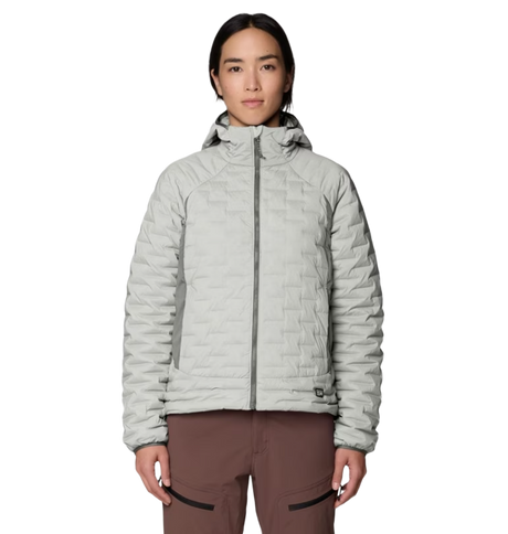 Mountain Hardwear Stretchdown Light Hooded Jacket Womens Gamma Grey M