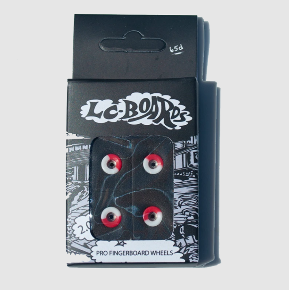 LC Bowl Shape Urethane Fingerboard Pro Wheels Candy Cane 8.5mm 65D