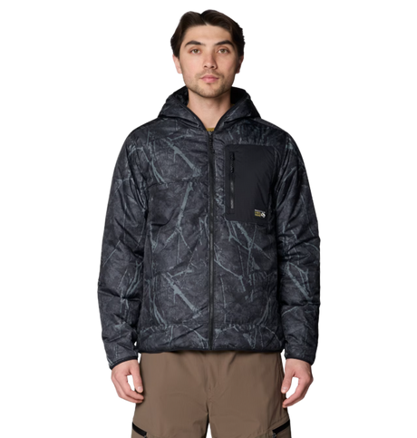 Mountain Hardwear Apres Pro Insulated Hood Jacket Mens Shark Print Black