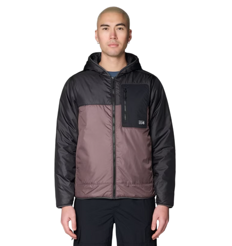 Mountain Hardwear Apres Pro Insulated Hood Jacket Mens Purple Sage Shark XL
