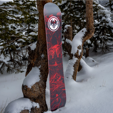 Never Summer VTwin Snowboard 2027 Black Red 159 Wide