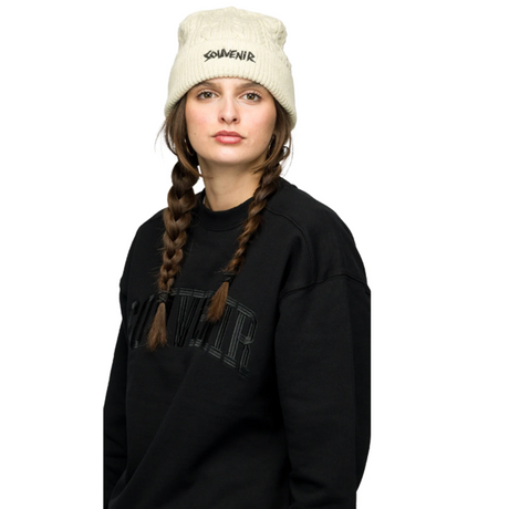 Souvenir Cable Knit Beanie White