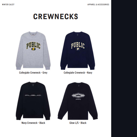 Public Warp Crewneck Sweatshirt Black