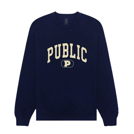 Public Collegiate Crewneck Sweatshirt Navy S