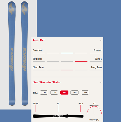 Nordica Enforcer JR 80s M7 Ski Combo Blue Grey 140