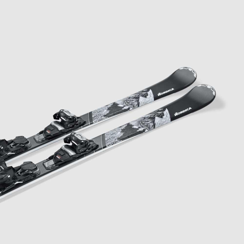Nordica Wild Belle 74 TP2 10FDT Ski Combo Black Blue 138