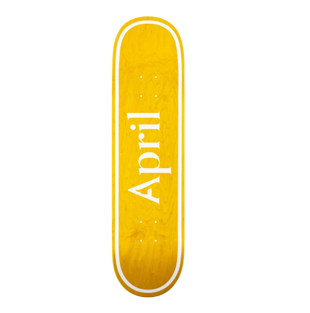 April AP OG Logo Skateboard Deck Yellow 8.25
