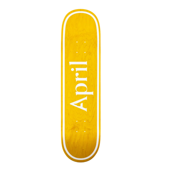 April AP OG Logo Skateboard Deck Yellow 8.25