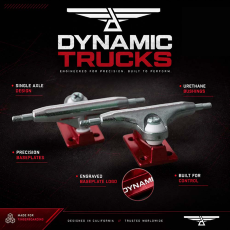 Dynamic Fingerboard Pro Trucks Red Chrome 29mm