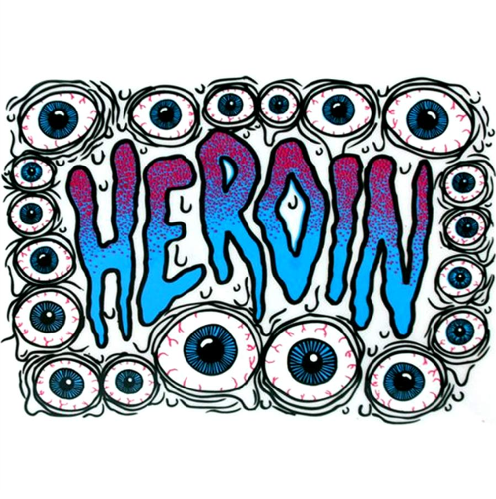 Heroin Wide Boy Face Egg Skateboard Deck White 10.75x14.3WB