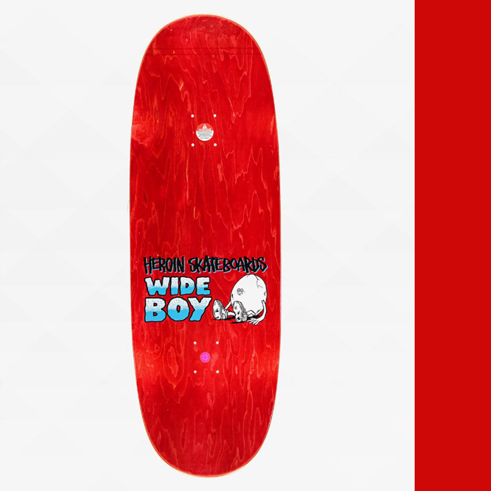 Heroin Wide Boy Face Egg Skateboard Deck White 10.75x14.3WB