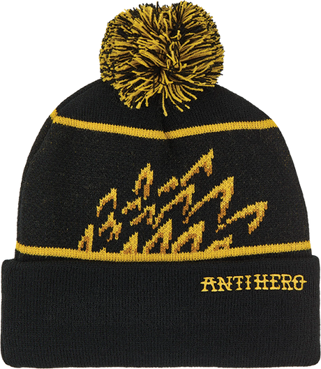 ANTI HERO EAGLE POM BEANIE BLACK YELLOW