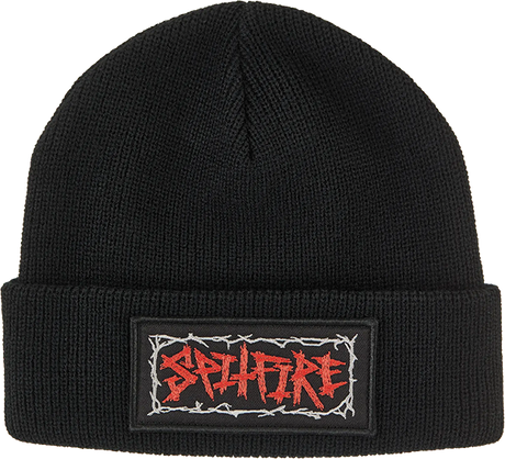 SPITFIRE GAS MASK SCRIPT CUFF BEANIE BLACK