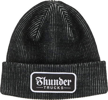 THUNDER SCRIPT CUFF BEANIE GREY BLACK WHITE