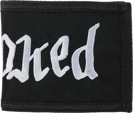 KROOKED DOUBLE OK SCRIPT BIFOLD WALLET BLK BLU