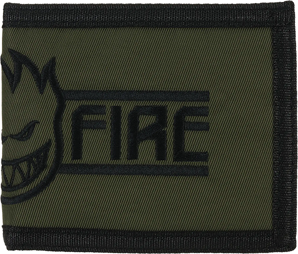 SPITFIRE LTB BIGHEAD SCRIPT BIFOLD WALLET OLV BLK