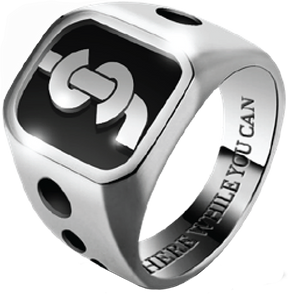 SHAKE JUNT DRIP LOGO RING L-SILVER