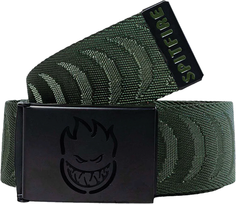 SPITFIRE BIGHEAD CUT OUT CRESCENT JACQUARD BELT OLV BLK