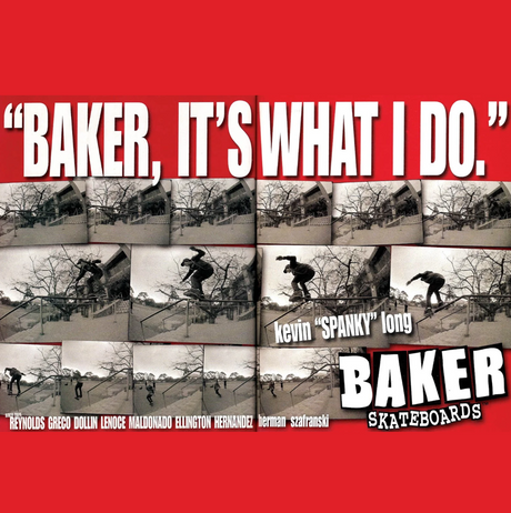Baker Spanky Long Spanky Jr Skateboard Deck Black 8.25x14.25wb
